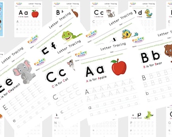 Preschool Alphabet Tracing Workbook | Printable ABC Learning & Writing Practice for Kids | FAME Kids Learning Worksheets
