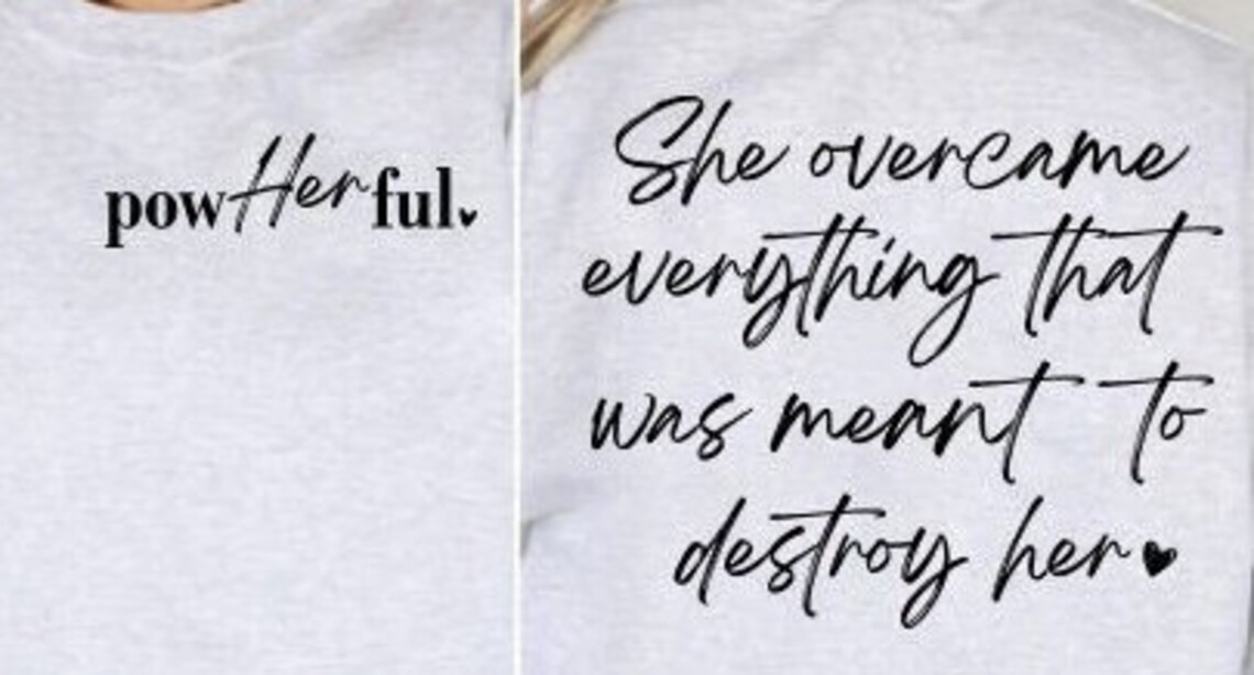 She Overcame Svg Empowering I Am She Svg Png Front Back Sleeve Design