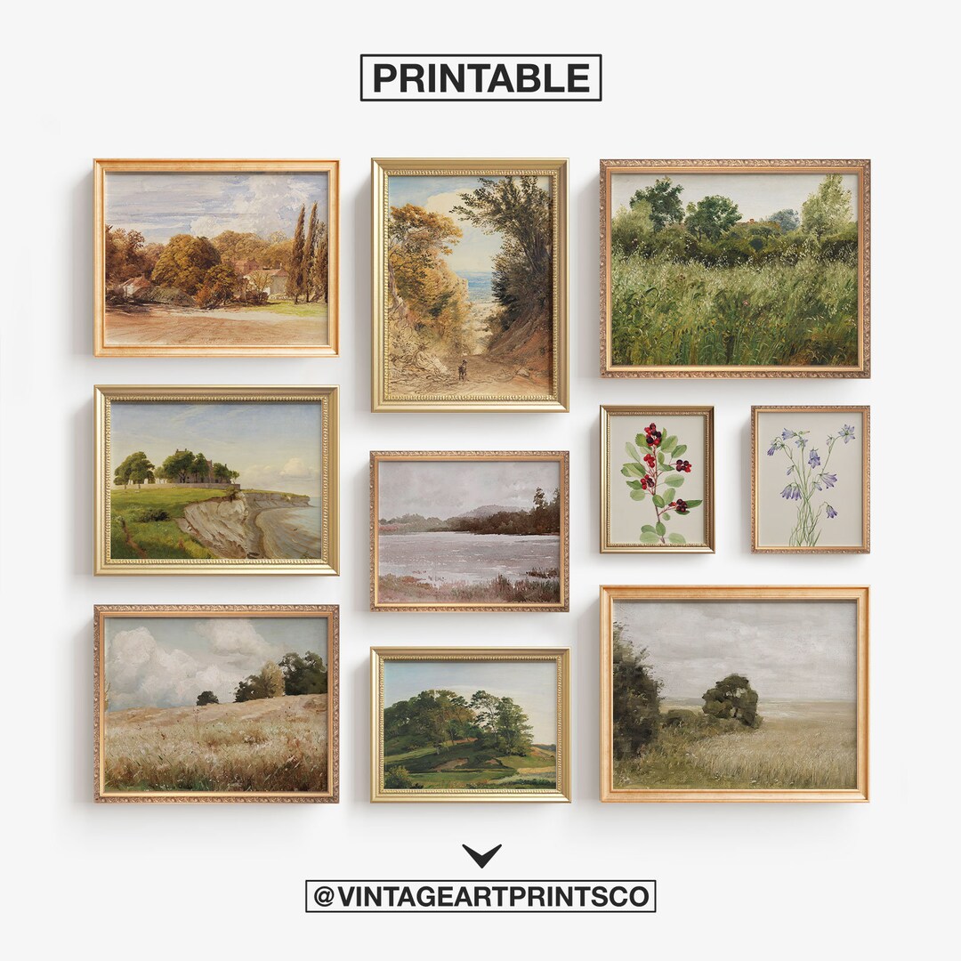 Vintage French Country Gallery Wall Art Set of Ten | Vintage Farmhouse ...