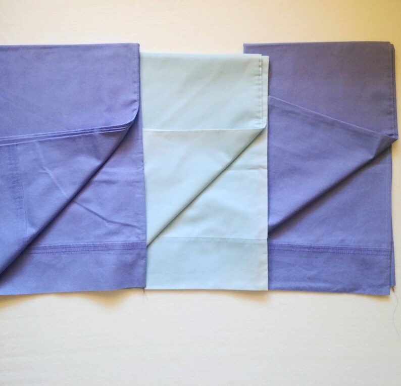 cotton florals light blue lavenders Canon butterflies 60s 70s pillowcases SET FOUR mix /& match pillowcases standard