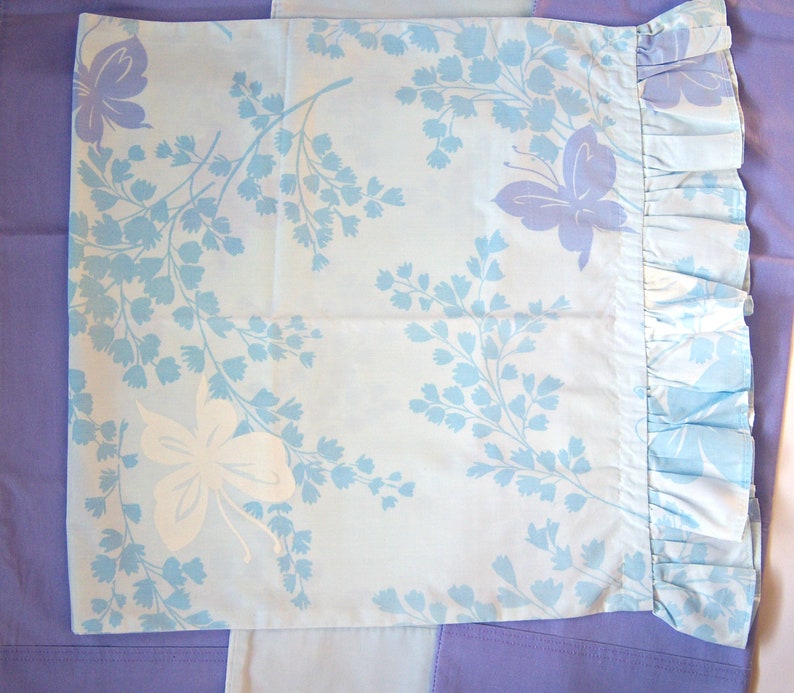 cotton florals light blue lavenders Canon butterflies 60s 70s pillowcases SET FOUR mix /& match pillowcases standard