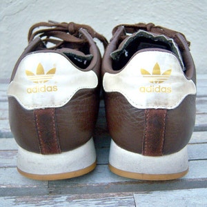 Vintage leather Adidas sneakers / brown striped tennies / womens 8.5, mens 7 image 5