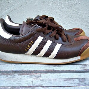 Vintage leather Adidas sneakers / brown striped tennies / womens 8.5, mens 7 image 2