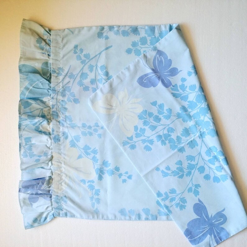 cotton florals light blue lavenders Canon butterflies 60s 70s pillowcases SET FOUR mix /& match pillowcases standard