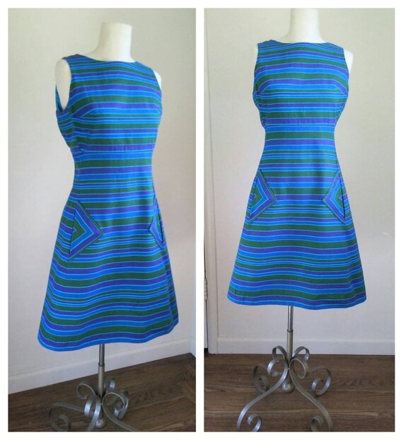 blue striped sundress
