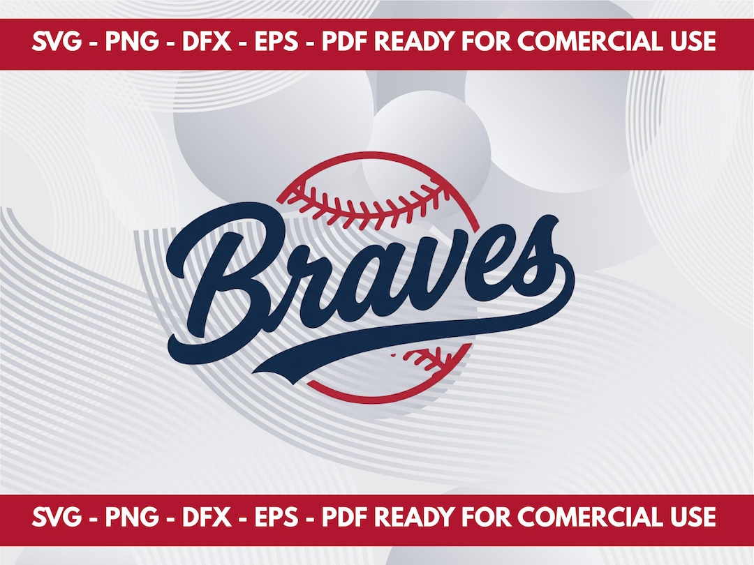 Atlanta Braves SVG Minimalist Baseball Script Design, Classic Script ...
