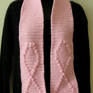 Crochet Pattern PDF for Breast Cancer Awareness Scarf image 3