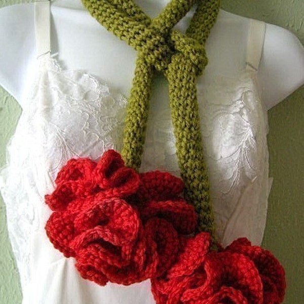 Carnation Lariat Crochet Pattern PDF EASY - permission to sell what you make