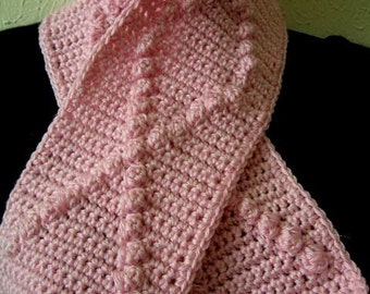 Crochet Pattern PDF for Breast Cancer Awareness Scarf