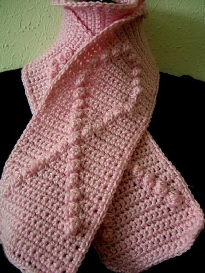 Crochet Pattern PDF for Breast Cancer Awareness Scarf image 1