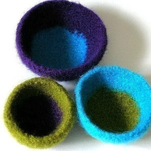 Chubby Felt Wool Bowls in 6 sizes Crochet Pattern PDF permission to sell what you make image 2