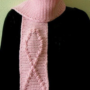 Crochet Pattern PDF for Breast Cancer Awareness Scarf image 2