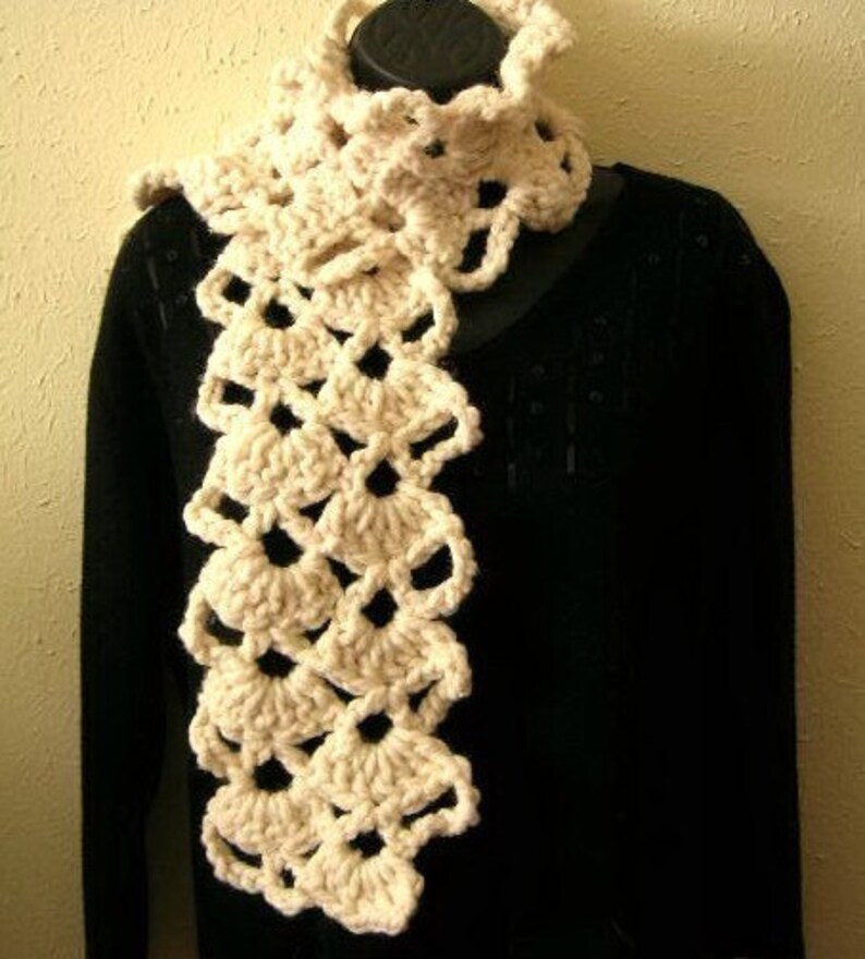 Lacy Scarf and Neckwarmer no.2 Crochet Pattern PDF permission to sell what you make image 1