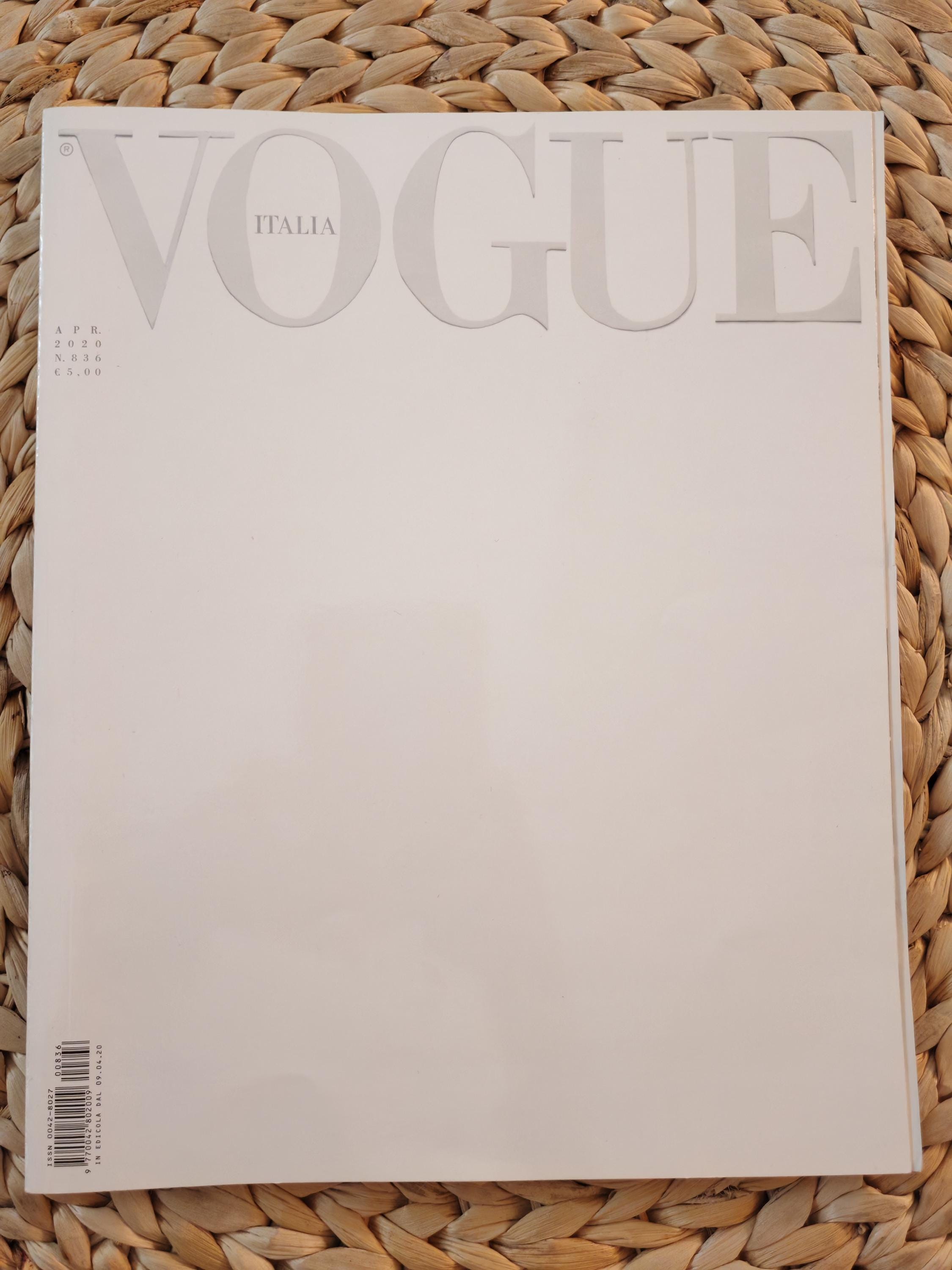 VOGUE Italy Cover White Vogue / April 2020. - Etsy