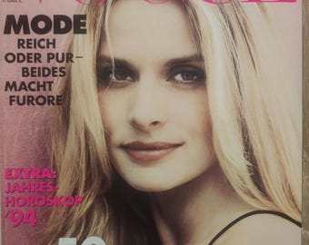 VOGUE Deutch Magazine December 1993. Cover NASTASSJA KINGSKI - Etsy