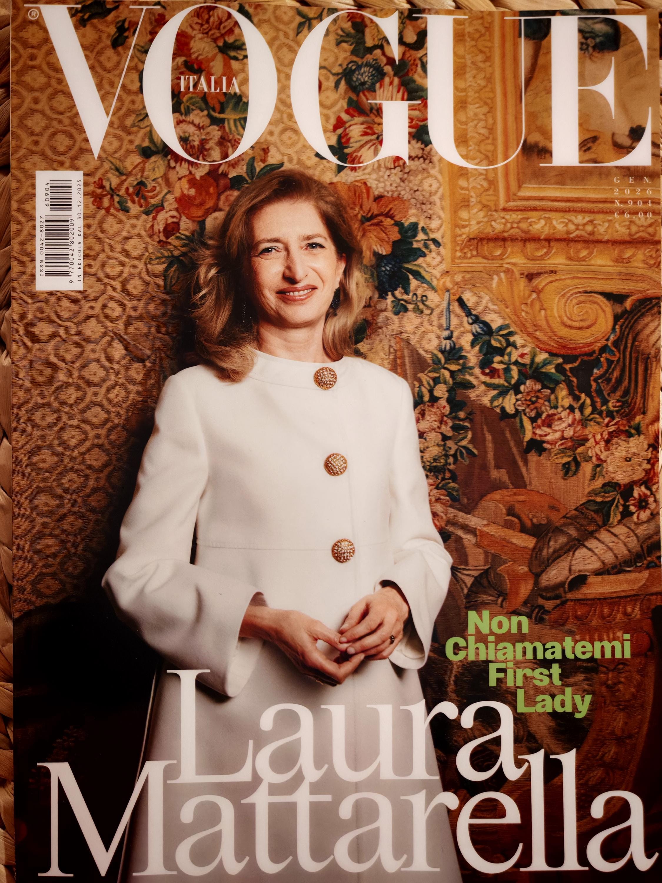 VOGUE Italia Cover Laura Mattarella January 2026. Magazine is New
