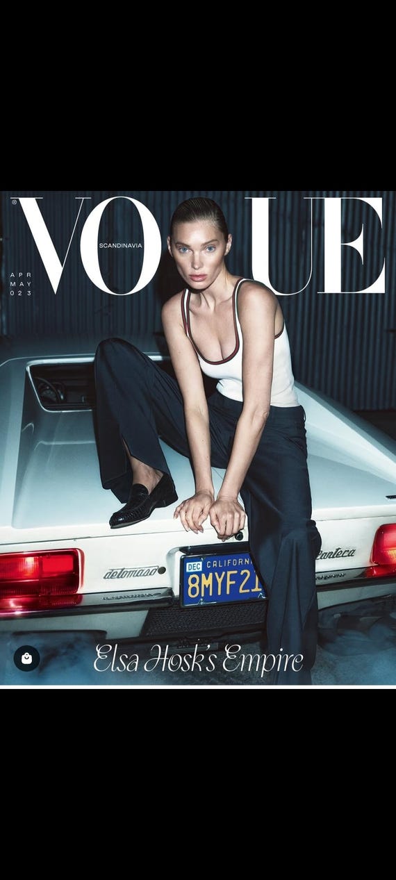 VOGUE Scandinavia Cover Elsa Hosk April 2025. Magazine is New - Etsy
