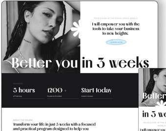 Sjabloon Showit-verkooppagina, minimalistisch websiteontwerp, bestemmingspagina voor cursusmaker