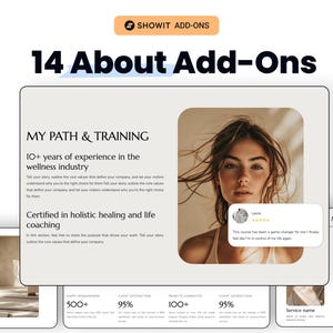 Showit Add-On Canvas Bundle, About Page Website Template, Showit Website Template Add-Ons for a Photographer, Add-On Canvases for Coach