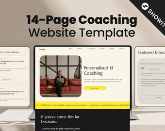 Websitesjabloon vrouwelijke Showit, coach, genezer, therapeut, blog, podcast, auteur