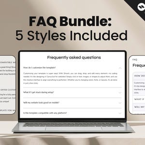 Showit FAQ Add-On Canvas Bundle, Website Template