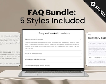 Showit FAQ Add-On Canvas Bundle, Website Template