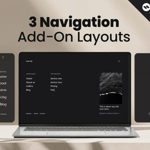 Showit Navigation Menu Add-On, Full Screen Canvas Bundle