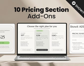 Showit Pricing Add-Ons, Website Template for Photographers and Coaches