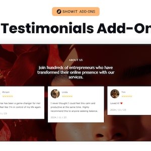 Showit Add-On Canvas Testimonials Bundle, Website Vorlage, Showit Website Vorlage Add-Ons für einen Fotografen, Add-On Leinwände für Coach