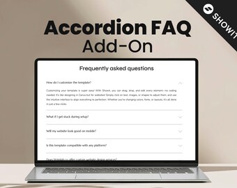 Veelgestelde vragen over Showit Accordion-canvas add-on, websitesjabloon