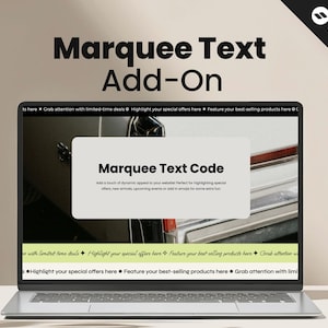 Complemento de código de texto de marquesina de Showit, plantilla de sitio web