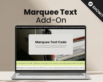 Showit Marquee Text Code Add-On, Website Template