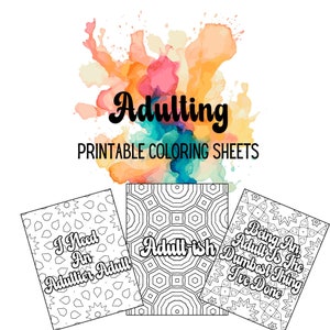 Adulting Color Pages Adult Coloring Pages Coloring Pages for Adults Printable Downloadable Coloring Sheet Coloring Pages Digital Coloring