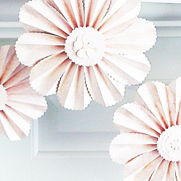 garland paper flowers soft pink girly shabby chic feminine romantic wedding, baby