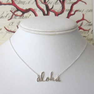 Script Aloha Necklace Silver image 3