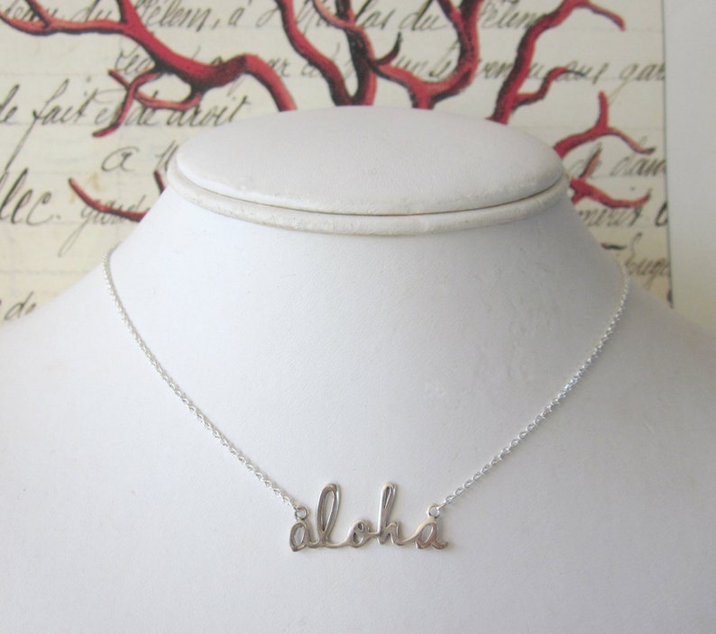 Script Aloha Necklace Silver image 3