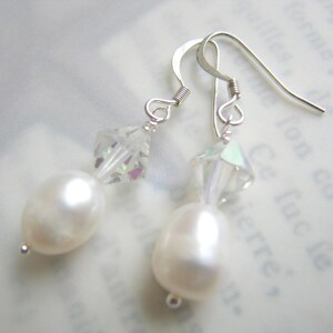 Pearl and Vintage Crystal Earrings image 4