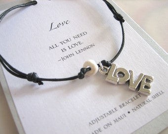 Love Adjustable Cord Bracelet