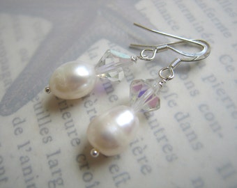 Pearl and Vintage Crystal Earrings