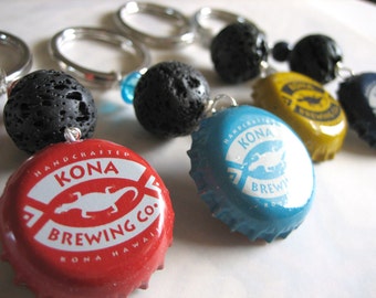 Kona Brewing Bottlecap Lava Keychain/Keyring