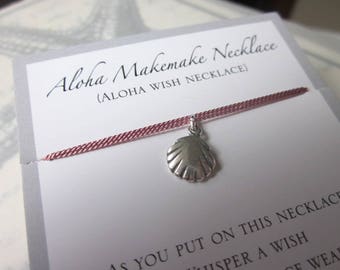 Aloha Wish Necklace - Silver Clam Shell