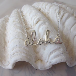 Script Aloha Necklace Silver image 4