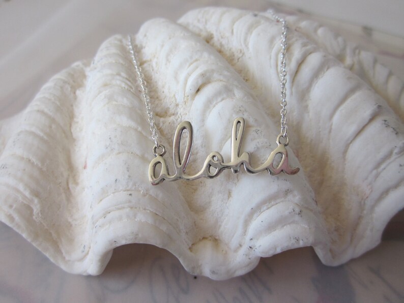 Script Aloha Necklace Silver image 4