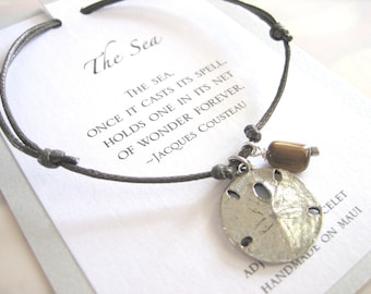 The Sea Adjustable Cord Bracelet - Silver