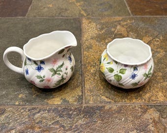 Queen's Country Meadow Fine China Sugar & Creamer Set