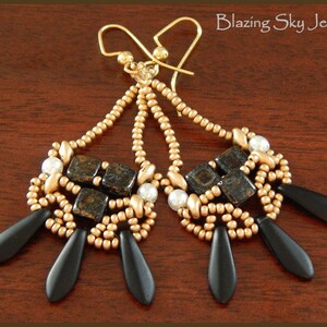 Beading Tutorial Keira Earrings - Beading Pattern, PDF Instant Download