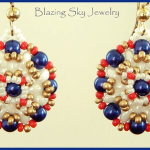 Beading Tutorial Karen Earrings - Beading Pattern, PDF Instant Download