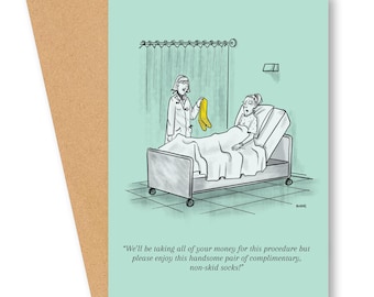 Funny Get Well Card - Complimentary Socks