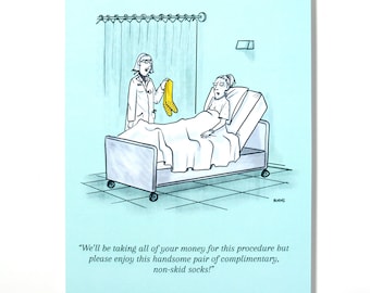 Funny Get Well Card - Complimentary Socks