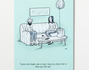 Funny Get Well Card - Keep Chin Up